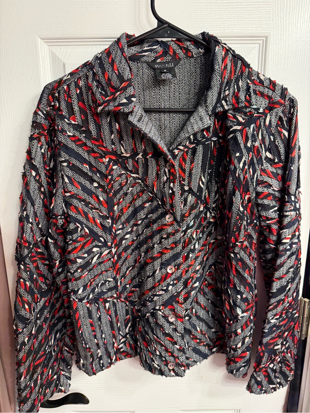 Multiples Women's Wool, Small, Textured Button Jacket